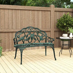 Banc de jardin extérieur de 40 po en fonte d'aluminium de style antique – Siège de patio léger et durable