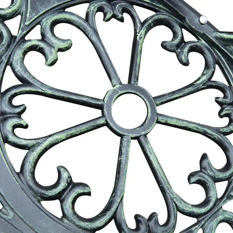 Banc de jardin extérieur de 40 po en fonte d'aluminium de style antique – Siège de patio léger et durable