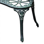 Banc de jardin extérieur de 40 po en fonte d'aluminium de style antique – Siège de patio léger et durable