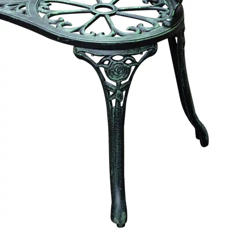 Banc de jardin extérieur de 40 po en fonte d'aluminium de style antique – Siège de patio léger et durable