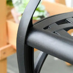 Banc de jardin 2 places Outsunny en aluminium – Canapé deux places d'extérieur, cadre métallique robuste, dossier au design élégant