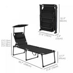 Chaise longue pliante Outsunny 2 pièces, chaises longues inclinables pour bronzer