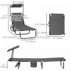 Outsunny Lot de 2 chaises longues pliantes avec dossier réglable Gris foncé