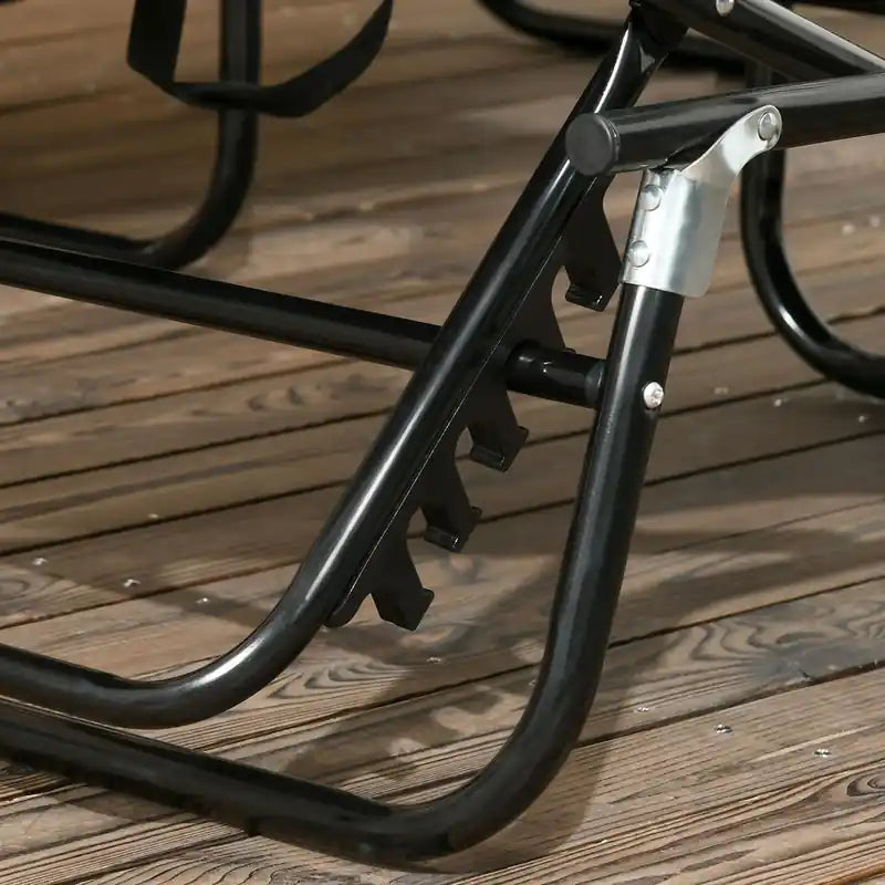 Outsunny Lot de 2 chaises longues pliantes avec dossier réglable Gris foncé