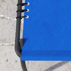 Outsunny Lot de 2 chaises longues pliantes inclinables avec appui-tête – Dossier à 4 positions, maille élastique, bleu