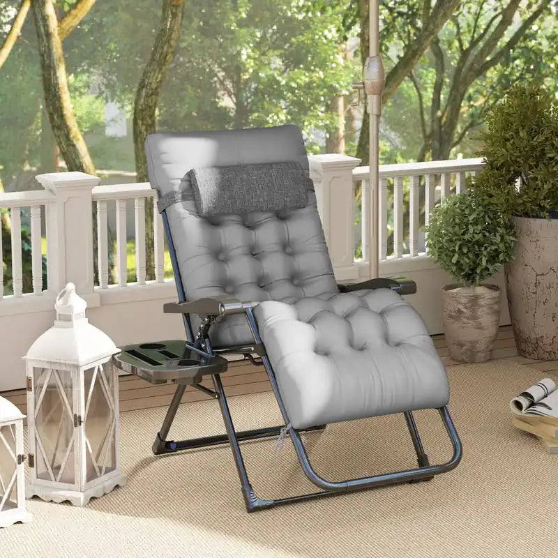 Outsunny Padded Zero Gravity Chair, Folding Recliner Chair