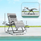 Chaise longue inclinable pliante Outsunny zéro gravité rembourrée
