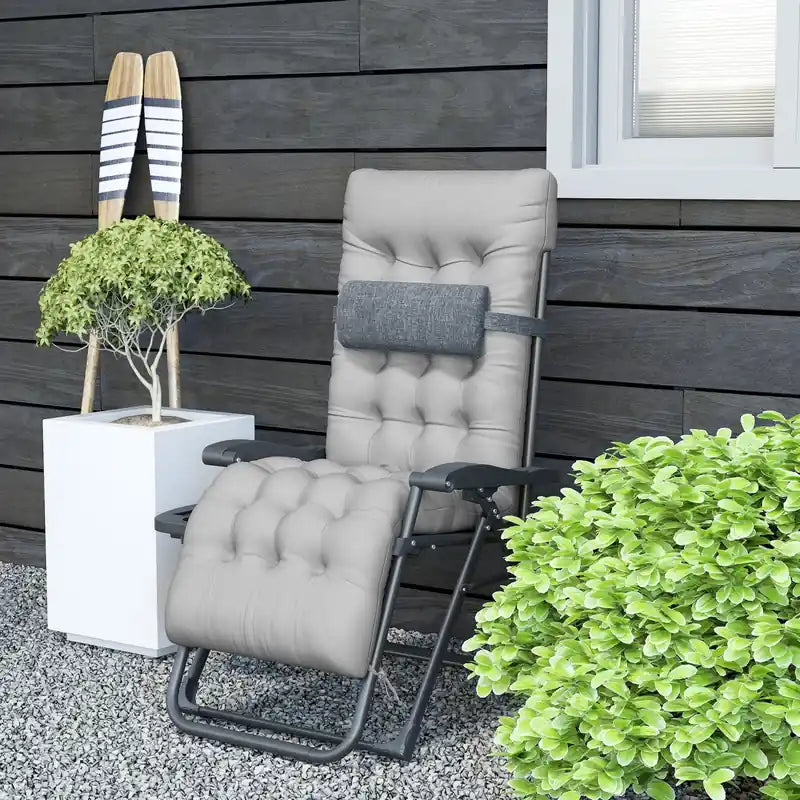 Chaise longue inclinable pliante Outsunny zéro gravité rembourrée