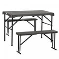 Outsunny Hdpe Picnic Table Set W/ Beer Table & 2 Benches For 4