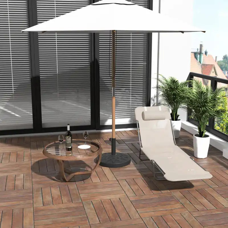 Outsunny Outdoor Lounge Chair, Folding Adjustable Reclining Chair
