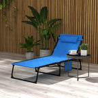 Outsunny Folding Chaise Lounge, Padded Reclining Tanning Chair