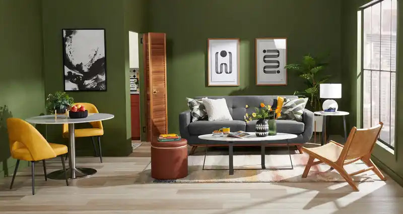 Table d'appoint ovale moderne Nico 56 cm Kort & Co. – Plateau en pierre frittée blanche, pieds en métal gris foncé, résistant aux rayures et aux taches