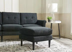 Table d'appoint ovale moderne Nico 56 cm Kort & Co. – Plateau en pierre frittée blanche, pieds en métal gris foncé, résistant aux rayures et aux taches