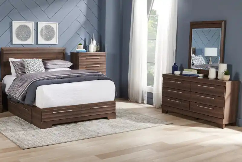 Tête de lit en panneau double/grand lit avec détails festonnés – Bois d'ingénierie stratifié blanc, fabriqué au Canada