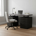 Orion 47.25 Computer Office Desk with 3-Drawers - Black & Grey
