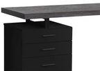 Bureau d'ordinateur de 120 cm avec 3 tiroirs - Noir et gris
