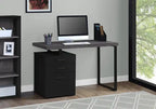 Bureau d'ordinateur de 120 cm avec 3 tiroirs - Noir et gris