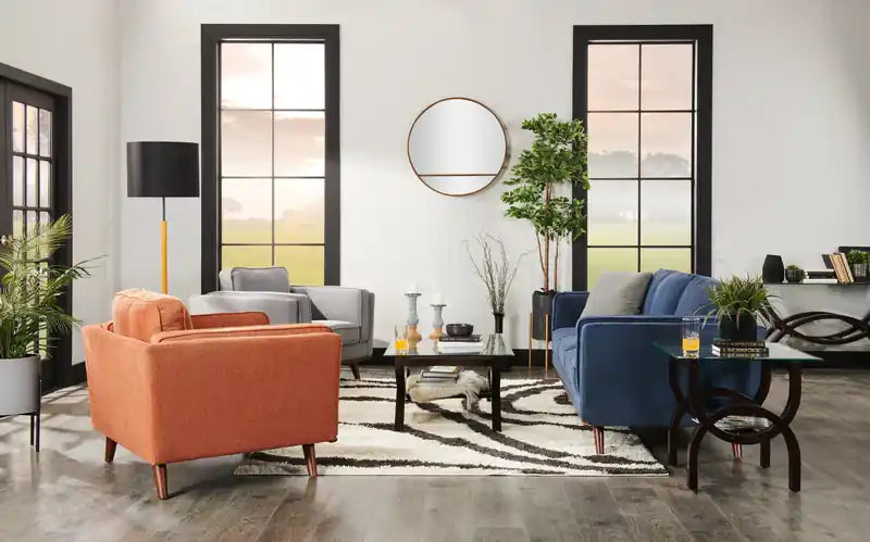 Table d'appoint ronde moderne en verre de 24 po avec pieds arqués espresso – Style contemporain