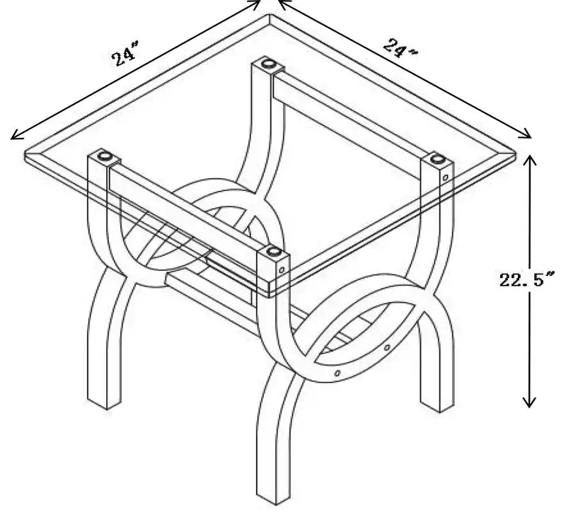 Table d'appoint ronde moderne en verre de 24 po avec pieds arqués espresso – Style contemporain
