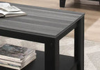 Rory 42 Ensemble de 3 tables basses traditionnelles + 2 tables d'appoint avec étagère - Gris et Noir