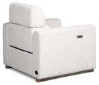 Fauteuil inclinable électrique Sable 38 en tissu chenille avec appuie-tête électrique et port USB - Blanc albâtre