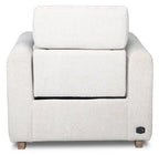 Fauteuil inclinable électrique Sable 38 en tissu chenille avec appuie-tête électrique et port USB - Blanc albâtre