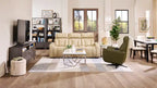 Fauteuil inclinable massant électrique en cuir véritable 31 po avec siège chauffant, appui-tête électrique et gravité zéro
