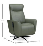 Fauteuil inclinable massant électrique en cuir véritable 31 po avec siège chauffant, appui-tête électrique et gravité zéro