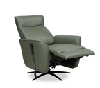 Fauteuil inclinable massant électrique en cuir véritable 31 po avec siège chauffant, appui-tête électrique et gravité zéro