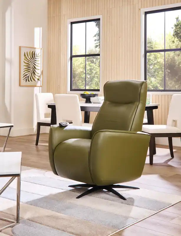 Fauteuil inclinable massant électrique en cuir véritable 31 po avec siège chauffant, appui-tête électrique et gravité zéro