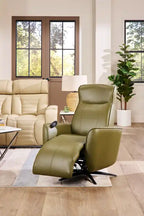 Fauteuil inclinable massant électrique en cuir véritable 31 po avec siège chauffant, appui-tête électrique et gravité zéro