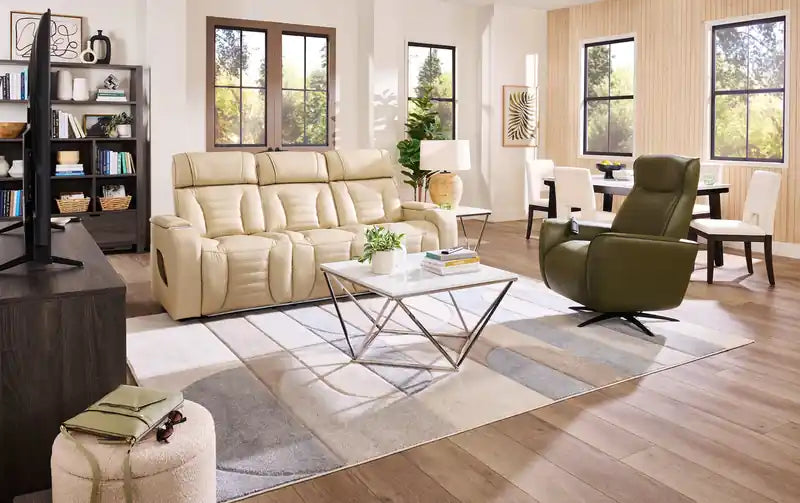 Fauteuil inclinable massant électrique en cuir véritable 31 po avec siège chauffant, appui-tête électrique et gravité zéro