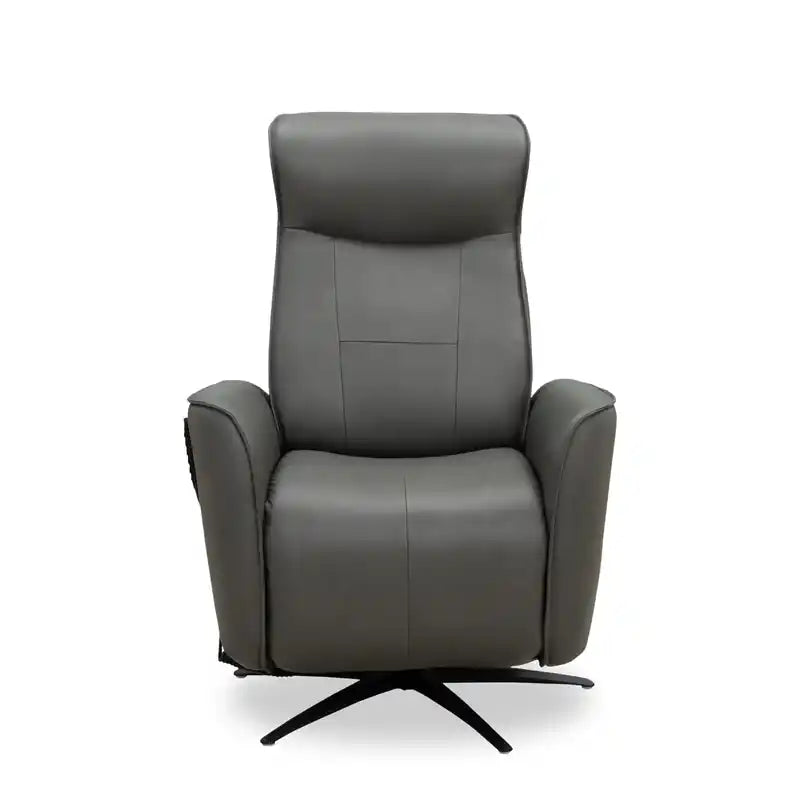 Fauteuil inclinable massant électrique en cuir véritable 31 po avec siège chauffant, appui-tête électrique et gravité zéro