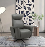 Fauteuil inclinable massant électrique en cuir véritable 31 po avec siège chauffant, appui-tête électrique et gravité zéro