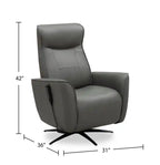 Fauteuil inclinable massant électrique en cuir véritable 31 po avec siège chauffant, appui-tête électrique et gravité zéro