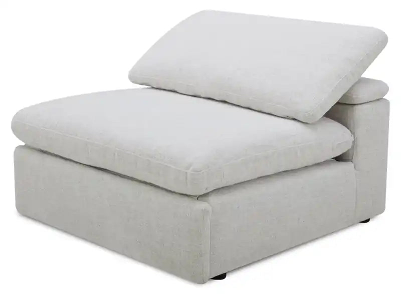 Sky Modular 44 Fabric Armless Power Reclining Chair with Feather Down Cushions - Nathan Wheat