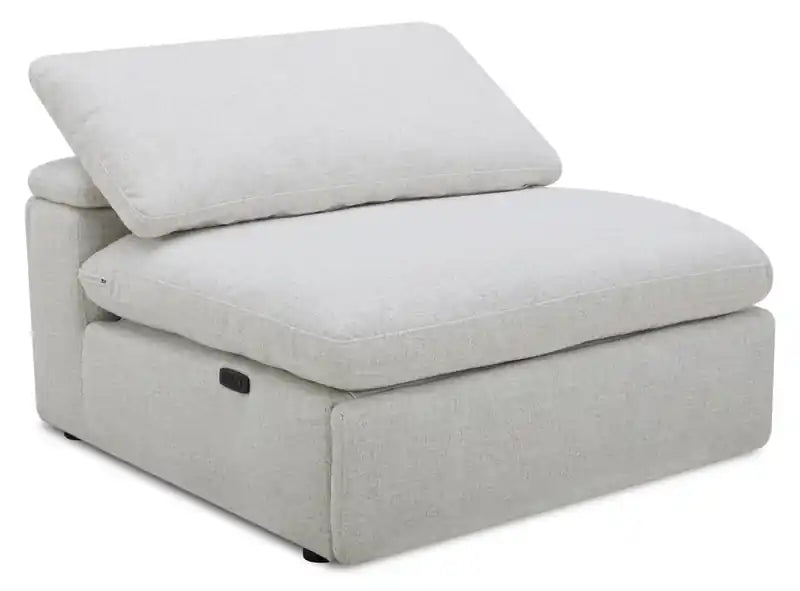 Fauteuil inclinable électrique sans accoudoirs Sky Modular 44 en tissu avec coussins en plumes et duvet - Nathan Wheat