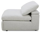 Fauteuil inclinable électrique sans accoudoirs Sky Modular 44 en tissu avec coussins en plumes et duvet - Nathan Wheat