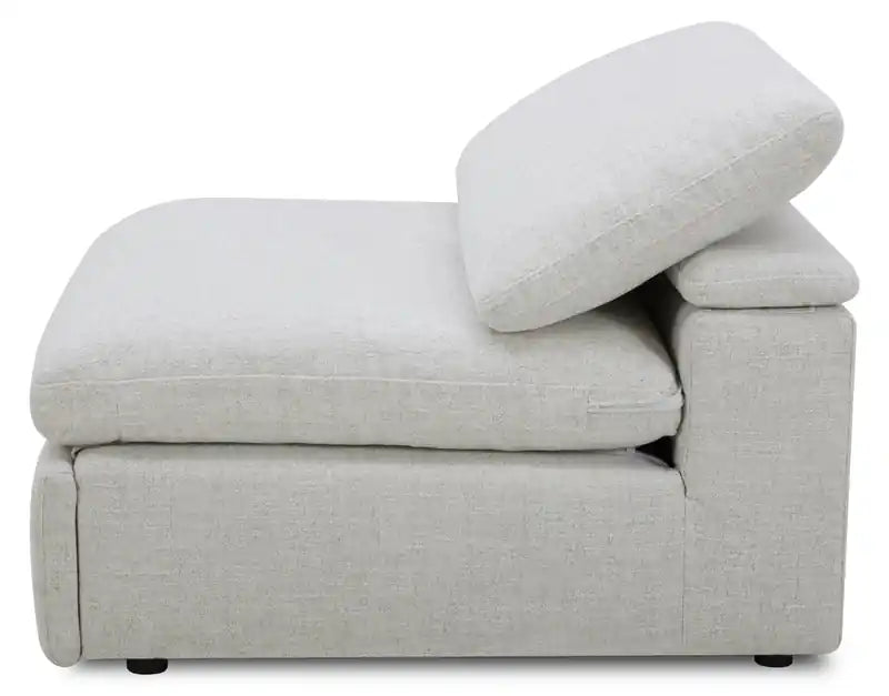 Fauteuil inclinable électrique sans accoudoirs Sky Modular 44 en tissu avec coussins en plumes et duvet - Nathan Wheat