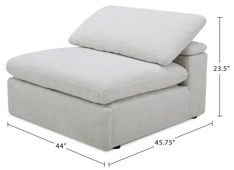 Fauteuil inclinable électrique sans accoudoirs Sky Modular 44 en tissu avec coussins en plumes et duvet - Nathan Wheat