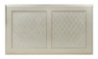 Table basse glamour de 122 cm avec 2 tiroirs et bordure miroir – Finition champagne, plateau en verre
