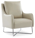 Vine 34.6 Leather-Look Fabric Accent Chair with Metal Legs