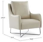 Fauteuil d'appoint en similicuir Vine 34.6 avec pieds en métal