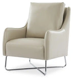 Fauteuil d'appoint en similicuir Vine 34.6 avec pieds en métal