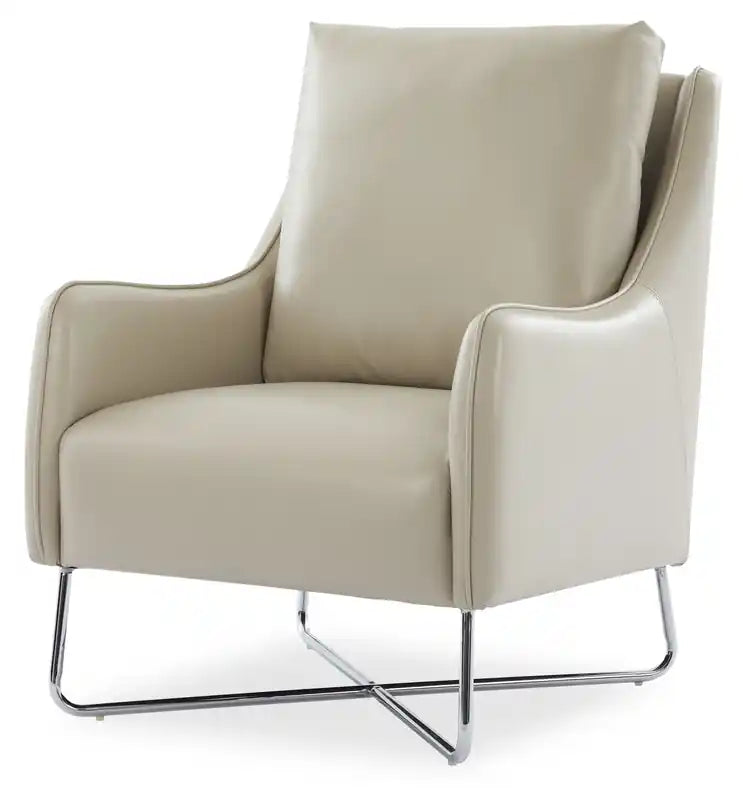 Fauteuil d'appoint en similicuir Vine 34.6 avec pieds en métal