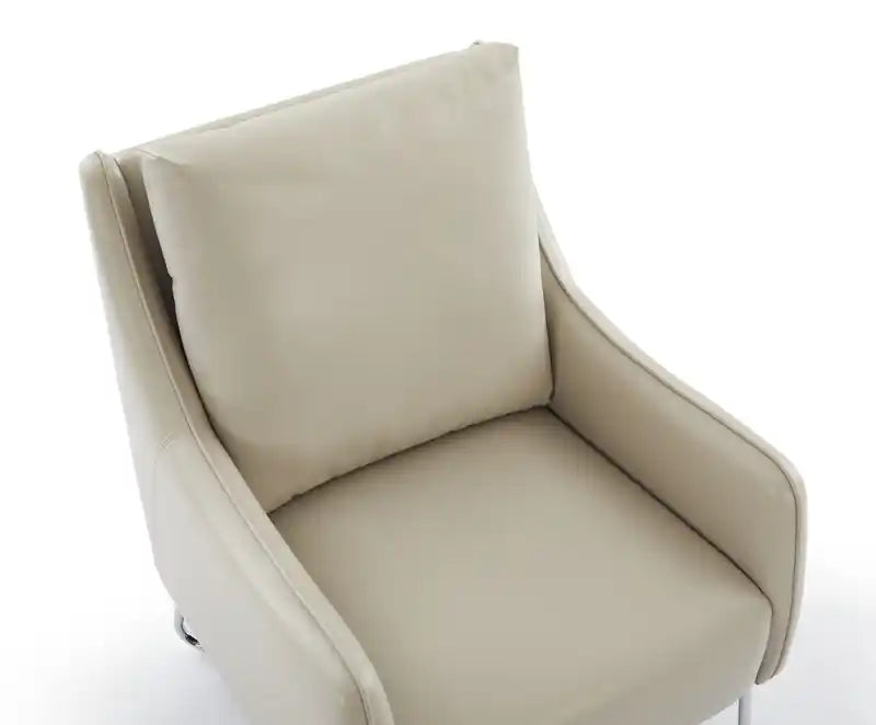 Fauteuil d'appoint en similicuir Vine 34.6 avec pieds en métal