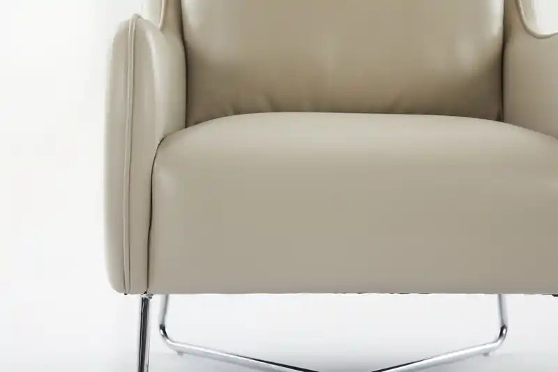 Fauteuil d'appoint en similicuir Vine 34.6 avec pieds en métal