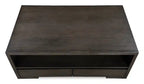 Table basse 48 avec rangement et étagère, Moka chaud