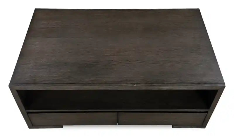 Table basse 48 avec rangement et étagère, Moka chaud